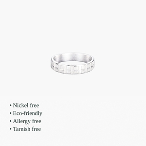 Anillo de Boda Geométrico de Plata 925, Minimalista, Unisex, para Uso Diario - Product Image 2