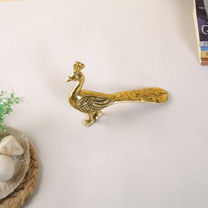 Brass Peacock Design Showpiece Decorative Peacock Figurine for Home Decor <b>Tabletop</b> Accent Living Room Office Festive Gift - Product Image 5