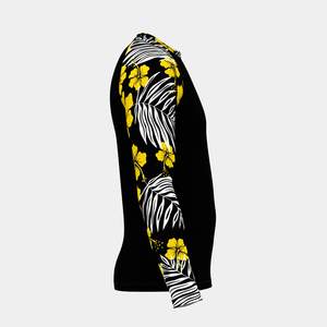 Camiseta de Manga Larga de Alto Rendimiento con Estampado de Flores y Hojas de Palma |   Camiseta de Compresión de Secado Rápido para Natación, Spandex/Poliéster 220g - Product Image 3