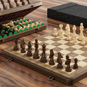 Eco-Conscious Bamboo <b>Wood</b> Geometric <b>Chess</b> <b>Set</b> | Wholesale Pricing - Product Image 2