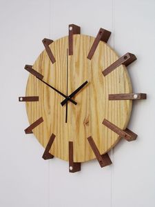 Reloj de Pared Redondo Moderno de Madera con Pantalla Analógica y Números Romanos, Funciona con Batería, Movimiento de Cuarzo, Hora Precisa, Decoración del Hogar - Product Image 2