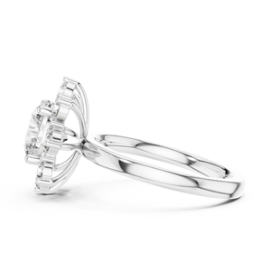 Venta al por mayor: Anillo de oro rosa macizo de 14k con moissanita de corte brillante redondo en forma de flor original, engaste de garra, para regalo de mujer - Product Image 5