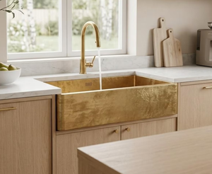 Handmade Luxury Solid metal Brass <b>Kitchen</b> <b>Sink</b> Deep Single Bowl Modern Undermount Wash Basin for Premium Home <b>Kitchens</b> - Product Image 1