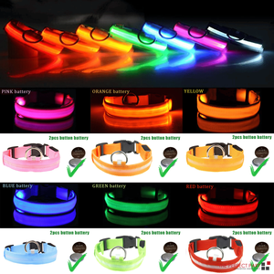 Adjustable LED <b>Dog</b> <b>Collar</b> Blinking & Flashing Light up Glow Waterproof Safety for Pets - Product Image 1