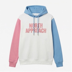 เสื้อฮู้ดดี้คอตตอนเฟรนช์เทอร์รี่ทรงโอเวอร์ไซส์ แขนเสื้อแบบแร็กแลน สีสันตัดกัน สไตล์ลำลอง สำหรับฤดูใบไม้ร่วง รุ่น North Approach  สำหรับทั้งชายและหญิง - Product Image 1