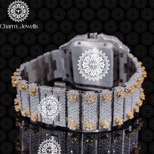 Montre de luxe unisexe Charm_Jewells, boîtier carré en acier inoxydable, cadran de 40 mm, bracelet de 20 mm, résistance à l'eau 10 bars, mouvement mécanique - Product Image 4