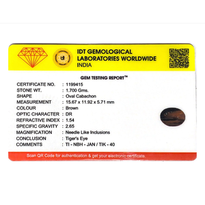 Natural Tiger Eye Gemstone 8.5 Carat Certified Wholesale AAAAA Quality Color Change Lab Created - Product Image 4