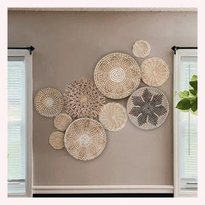 Decoración de Pared de Ratán Natural Estilo Art Deco Moderno para Diwali, Sala de Estar, Dormitorio, Cafetería, Restaurante, Decoración de Interiores - Product Image 1