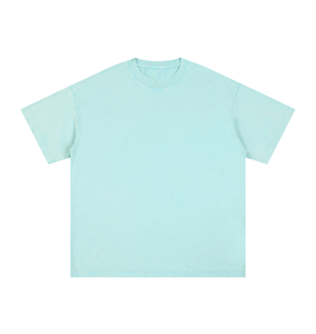 T-shirt noir délavé surdimensionné pour homme, style streetwear vintage, col rond, manches courtes - Product Image 3