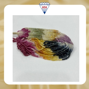 Cuentas Redondas Facetadas de Zafiro Multicolor Natural de 3-5 mm, Cuentas Sueltas de Madagascar de Excelente Calidad, Gemas de Joyería al por Mayor - Product Image 2