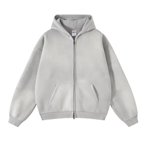 Sweat à capuche homme hiver, impression numérique, effet délavé soleil et délavé à l'acide, en molleton épais double couche, poche effet usé, streetwear vierge personnalisable - Product Image 4