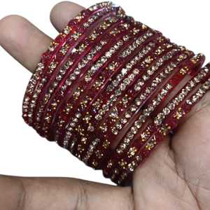 Bracelets élégants pour femmes, en verre coloré, style goutte de pluie, Churiyan, bijoux ethniques pour mariage et fêtes, fournisseur en gros - Product Image 6