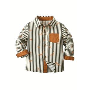 Chemise à manches longues en coton pur imprimé de haute qualité et ensemble décontracté pour garçon, tenue printemps-été, exportation du Bangladesh - Product Image 1