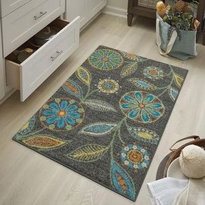 Maples Rugs Reggie Floral <b>Runner</b> Rug Non-Slip Machine-Washable <b>Carpet</b> for Hallway Entry Bedroom Bathroom or Office - Product Image 2
