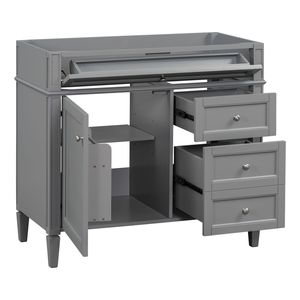 Mobile Bagno Moderno da 36 Pollici con 2 Cassetti, Struttura in Legno Massello, Cassetti a Ribalta - Senza Piano Superiore, Arredo Bagno Stile XXI Secolo - Product Image 6