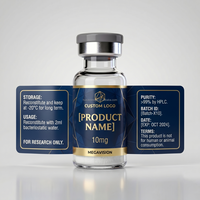Étiquettes holographiques autocollantes étanches pour flacons de peptides 3ml 5ml 10ml, pour poudres cosmétiques et flacons de laboratoire – Vente directe usine