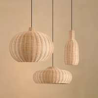 Abat-jour en rotin fait main, lampe suspendue tissée naturelle, éclairage suspendu éco-responsable, décoration de plafond, fournisseur en gros