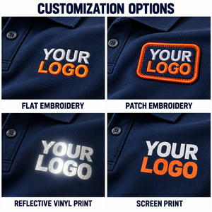 Polo de travail personnalisé en gros à manches courtes pour hommes, avec empiècements contrastants, col boutonné, uniforme pour équipe de construction, service de personnalisation de logo - Product Image 3