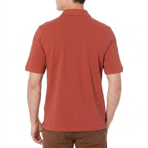 Men's Premium Cotton Pique <b>Polo</b> Shirt – Slim Fit Rust <b>Orange</b> Casual Short Sleeve Golf Tee - Product Image 2
