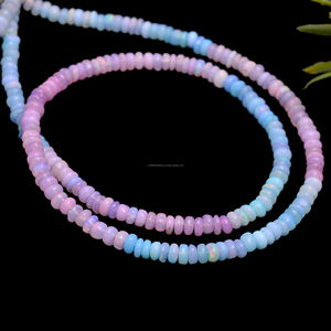 Perles de pierres précieuses en forme de rondelle lisse d'opale éthiopienne multi naturelle super naturelle 4x4 MM brin d'opale naturelle de 16 pouces pour la fabrication de bijoux - Product Image 3