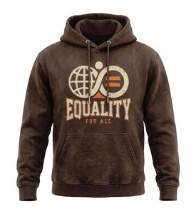 Sudadera con Capucha Gráfica Vintage Personalizada Unisex de Forro Polar Grueso con Estampado de Igualdad, Sudaderas Streetwear al por Mayor para Unisex - Product Image 6