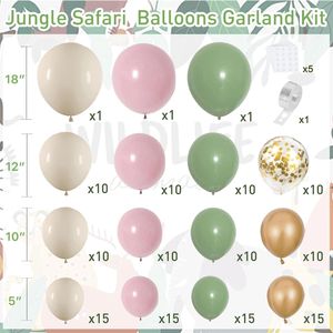 Kit Arco di Palloncini Verde Salvia, Rosa Metallizzato e Oro per Feste, Include Palloncini Verde Oliva, Rosa Chiaro, Bianco Sabbia, Rosa Cipria e Palloncini con Coriandoli - Product Image 3