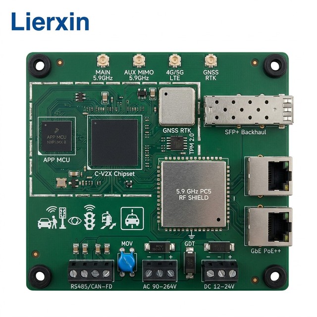 Multilayer (10-12) HDI V2X RSU Roadside Unit PCB C-V2X LTE-V2X DSRC Smart Traffic Board High-Tg FR4 Base Material