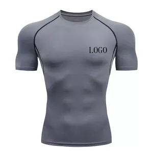 Camisetas de hombre de secado rápido, informales, de manga corta, transpirables, personalizadas, lisas, a la moda. - Product Image 3