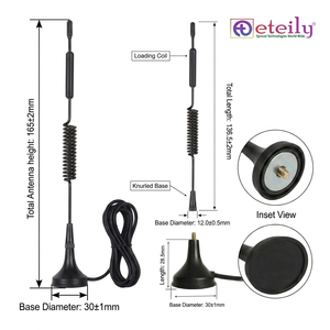 Antenne magnétique à ressort ETEILY 5G 3dBi longue durée avec câble RG174 et connecteur mâle SMA Montage facile Communication fabriquée en Inde - Product Image 2