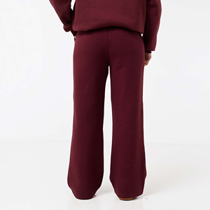 Pantalones de chándal cálidos de forro polar de cintura alta para mujer, de pierna recta, con cordón, holgados, informales, con bolsillo - Product Image 4