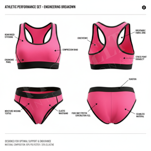 Conjunto de Bikini Deportivo de Dos Piezas con Cintura Alta, Cómodo, Personalizado OEM, Venta al por Mayor, Traje de Baño Personalizado con Espalda Cruzada, Ropa de Playa de Verano - Product Image 2