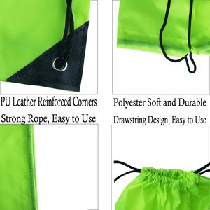 Yellow Waterproof Drawstring Gym Bag Polyester Sports <b>Backpack</b> Reusable Travel Softback for Outdoor Activities - Product Image 6