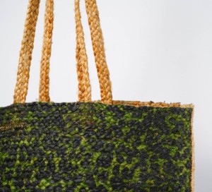 Sac fourre-tout en jute écologique, style bohème tissé vert, bandoulière, ouverture supérieure, pour femme, été, plage, usage quotidien, toutes saisons - Product Image 4