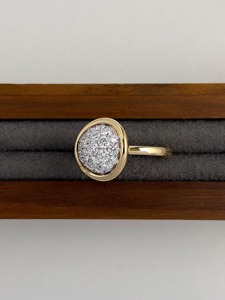 แหวนเพชรแล็บโกรว์ดีไซน์มินิมอลทันสมัย ทองคำ 14K ทรงกลม ฝังแบบ Bezel สำหรับงานหมั้น งานแต่งงาน ของขวัญเครื่องประดับ - Product Image 5