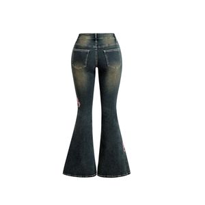 Vaqueros Anchos Góticos Personalizados para Mujer, Pantalones de Mezclilla Negros de Pierna Ancha, Moda Urbana Y2K, Venta al por Mayor OEM ODM - Product Image 4