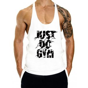 OEM Gym <b>Singlets</b> <b>Mens</b> Tank Top Sports Knitted Breathable Quick Dry Custom Cotton Vest - Product Image 4