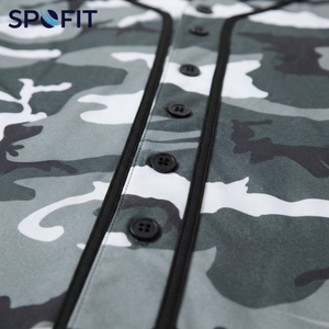 Nuevo Conjunto de Uniforme de Béisbol Talla Grande con Estampado de Camuflaje, Manga Corta, 100% Poliéster, Absorbe la Humedad, Anti-UV, Cierre de Botones - Product Image 5