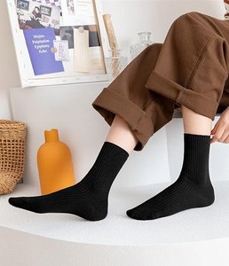TW White Crew Ankle <b>Socks</b> Spandex/Cotton Breathable Solid Color Daily Wear Casual Sports Adults Spring Standard <b>Thickness</b> - Product Image 4