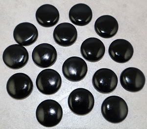 Pierre précieuse cabochon en onyx noir naturel, forme ronde, 18 mm, pierre en vrac pour la fabrication de bijoux, vente en gros - Product Image 1