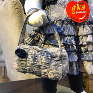 Vestido de algodón para bebé, con monedero, estampado con volantes, con bolsa, elegante - Product Image 4