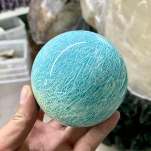 Sphère de cristal d'amazonite gravée de haute qualité, forme naturelle, décorations pour la maison, mascotte Feng Shui, Khambhat Inde - Product Image 3