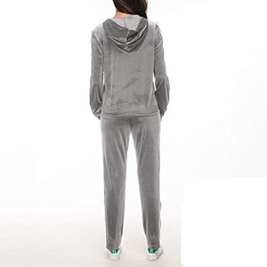 Pantalon de jogging évasé en velours 100 % coton de haute qualité pour femme, coupe décontractée et oversize, avec patchs personnalisés pour sweat à capuche de survêtement, couleur unie - Product Image 2