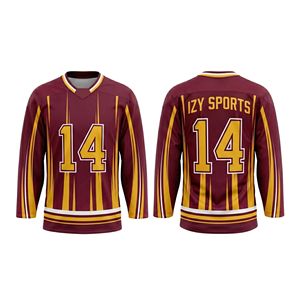 Camiseta de Hockey sobre Hielo con Rayas Diagonales en Morado Oscuro, Malla Transpirable, Uniforme de Entrenamiento, Manga Larga - Product Image 6