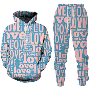 Conjunto Deportivo de 2 Piezas para Hombre, Ecológico, Sublimado, Tallas Grandes, Moda de Invierno, con Logotipo Personalizado y Capucha, Diseño de Patrón Sólido - Product Image 2