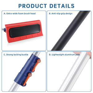 מברשת שלג לרכב עם מוט טלסקופי מסתובב, מגרדת קרח לניקוי שמשות בחורף, מברשת שלג קלה משקל מקצף EVA - Product Image 3