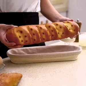 Cesta de fermentación de pan de ratán hecha a mano, cesta natural para pan de masa madre, proveedor mayorista, herramientas de panadería ecológicas - Product Image 1