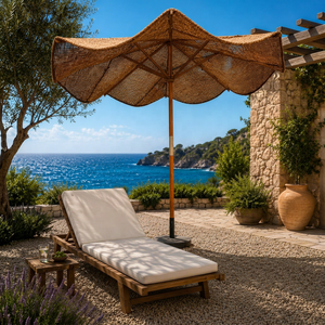 Tropical Coconut Fiber Parasol for Resort Poolside Beach Club and Outdoor Relaxation Eco2go Vietnam - Product Image 1