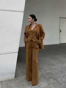 Blazer de Traje Formal de Invierno para Mujer, Corte Recto y Holgado, Cierre de un Botón, Estampado de Letras, Antiarrugas, Transpirable, Poliéster - Product Image 4