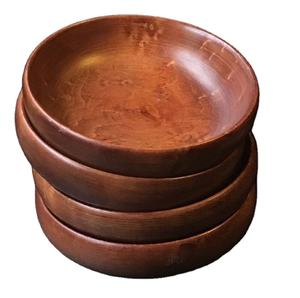 Bol à salade en bois sculpté à la main unique pour la table à manger, bols à salade en bois modernes avec revêtement non toxique - Product Image 1