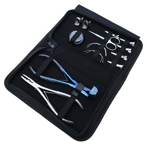 Complete Hair <b>Extension</b> Salon Tools Set Tape-In Plier 2 Hole <b>Beads</b> Crimping Tool Curved Needles and Mini Scissor Kit - Product Image 6